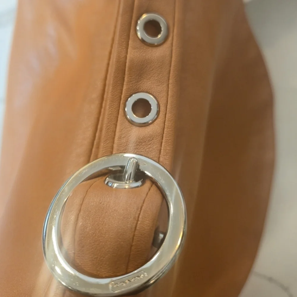 Coach Saddlebag Hobo Genuine Leather Burnt Orange Tangerine Shoulder Bag